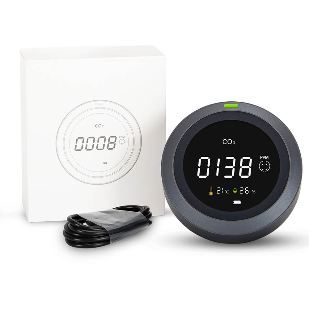 Carefor CF-5 Luchtkwaliteitsmonitor voor CO2, CO2-Messer, Temperatur, Temperatur, Lichtgasdetektor