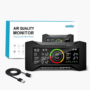 Carefor CF-20 Luftqualitätsmessgerät für CO2, PM2.5, PM10, TVOC, HCHO, AQI, Temperatur, Luftfeuchtigkeit mit Datenbericht（Vorverkauf）