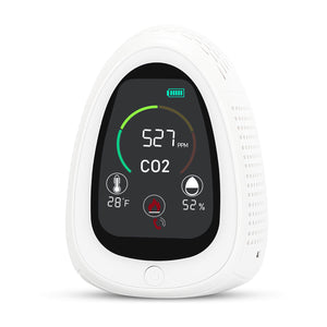 Carefor PT-02 CO2 Monitor With Smoke Alarm 5000ppm Carbon Dioxide Sensor, Temp and Humidity