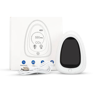 Carefor PT-02 CO2 Monitor With Smoke Alarm 5000ppm Carbon Dioxide Sensor, Temp and Humidity