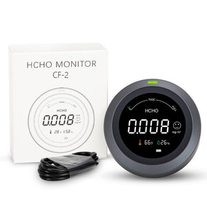 Carefor CF-2 Indoor Air Quality Monitor, for HCHO AQI,TVOC,Temperature, and Humidity