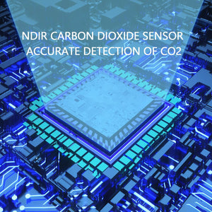 Carefor PT-01 Kooldioxidedetector met temperatuur en vochtigheid, monitor voor binnenluchtkwaliteit (houtkleur)